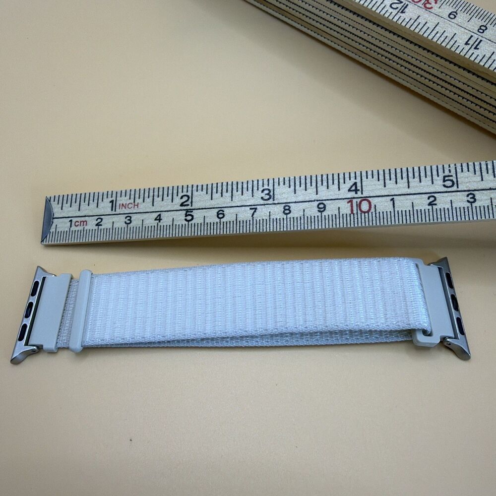 Band for Apple Watch Series 10 Sport Loop 40/41/42 Nylon Strap (NEW) White